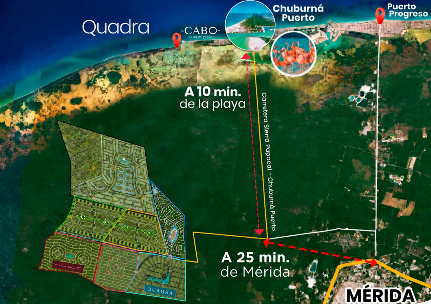 Mapa de ubicación de Quadra